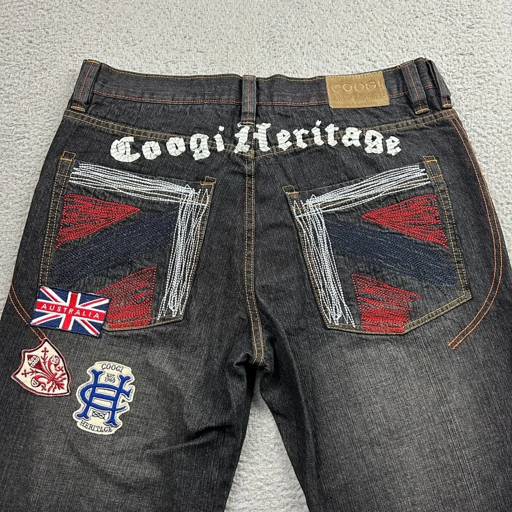 Coogie Heritage Jeans Mens 38x34 Baggy Patches Hip Hop Retro Y2K Street